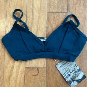 V-Bra Groceries Apparel Teal XS Bralette Organic Cotton Womens Made in USA